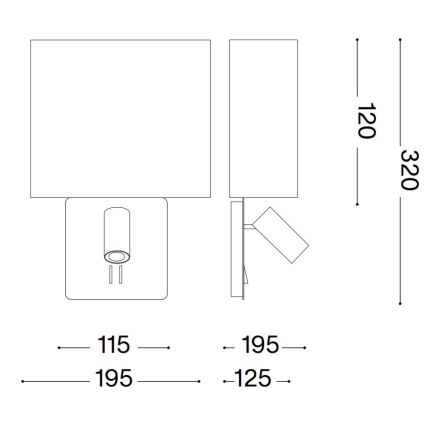 Ideal Lux - Pantalla de recambio para aplique GEA blanco