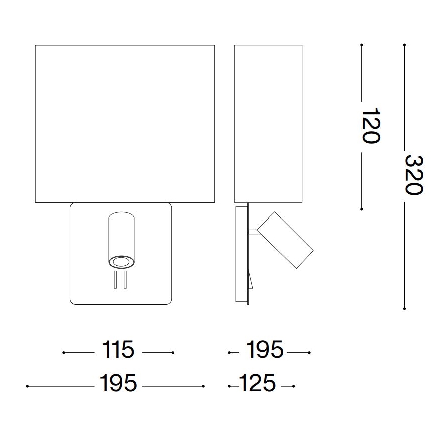 Ideal Lux - Pantalla de recambio para aplique GEA blanco