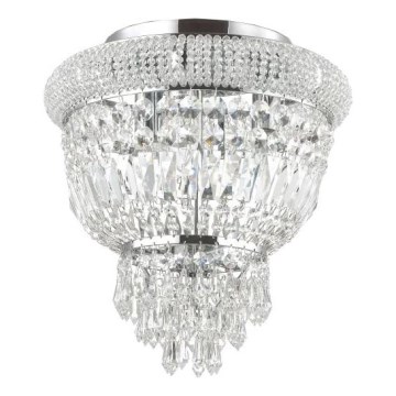 Ideal Lux - Plafón de cristal DUBAI 3xE14/28W/230V diá. 32 cm cromo brillante