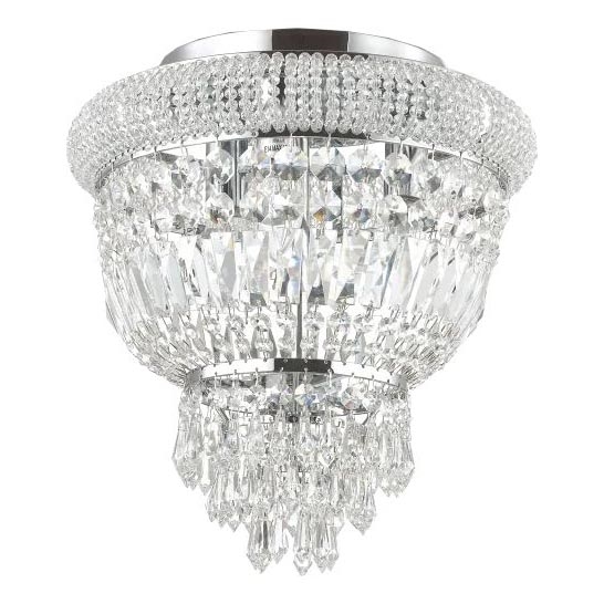 Ideal Lux - Plafón de cristal DUBAI 3xE14/28W/230V diá. 32 cm cromo brillante