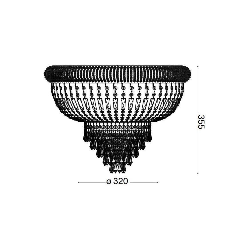 Ideal Lux - Plafón de cristal DUBAI 3xE14/28W/230V diá. 32 cm cromo brillante
