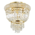 Ideal Lux - Plafón de cristal DUBAI 3xE14/28W/230V diá. 32 cm dorado