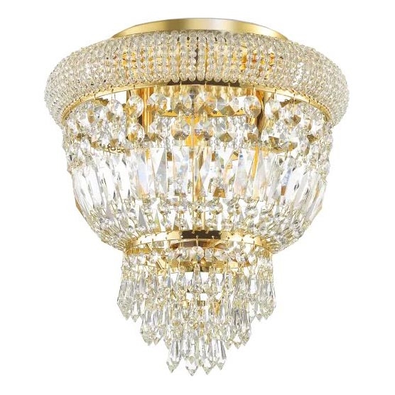Ideal Lux - Plafón de cristal DUBAI 3xE14/28W/230V diá. 32 cm dorado