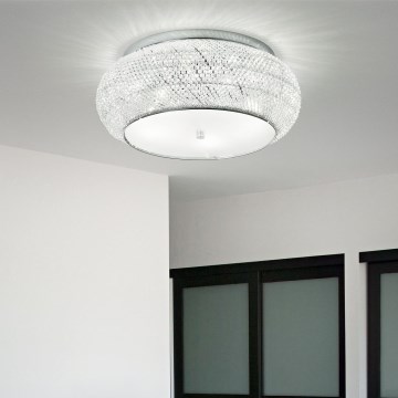 Ideal Lux - Plafón de cristal PASHA 6xE14/40W/230V diá. 40 cm cromo brillante