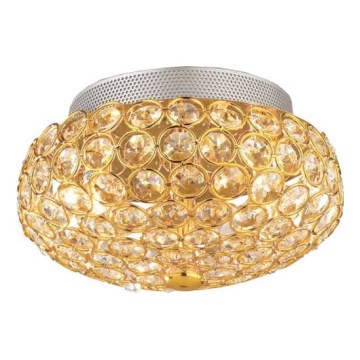 Ideal Lux - Plafón LED de cristal KING 3xG9/3W/230V diá. 25,5 cm dorado