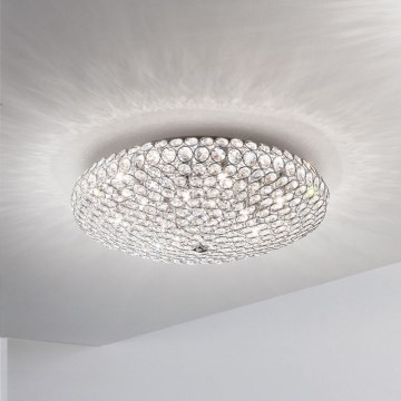 Ideal Lux - Plafón LED de cristal KING 5xG9/3W/230V diá. 38 cm cromo brillante