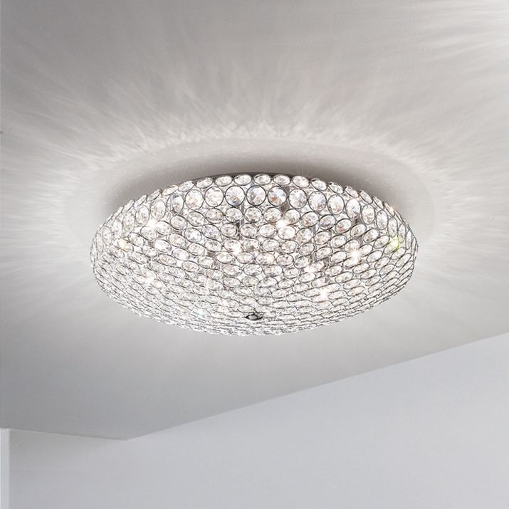 Ideal Lux - Plafón LED de cristal KING 5xG9/3W/230V diá. 38 cm cromo brillante