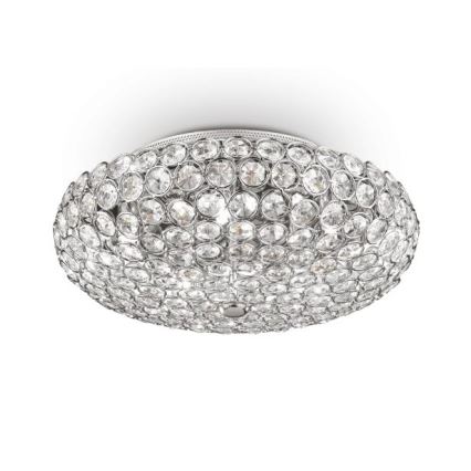 Ideal Lux - Plafón LED de cristal KING 5xG9/3W/230V diá. 38 cm cromo brillante