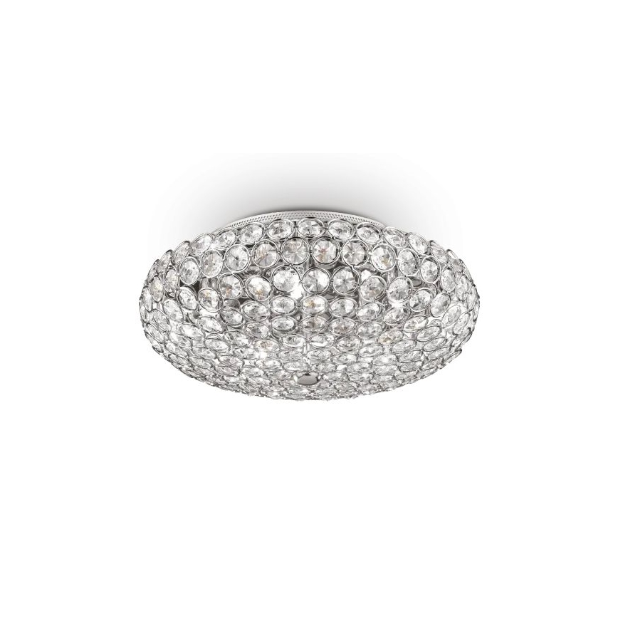 Ideal Lux - Plafón LED de cristal KING 5xG9/3W/230V diá. 38 cm cromo brillante