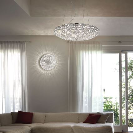 Ideal Lux - Plafón LED de cristal KING 5xG9/3W/230V diá. 38 cm cromo brillante