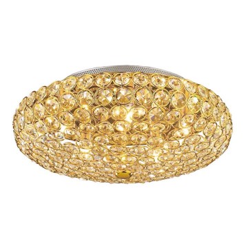 Ideal Lux - Plafón LED de cristal KING 5xG9/3W/230V diá. 38 cm dorado