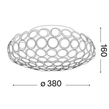 Ideal Lux - Plafón LED de cristal KING 5xG9/3W/230V diá. 38 cm dorado