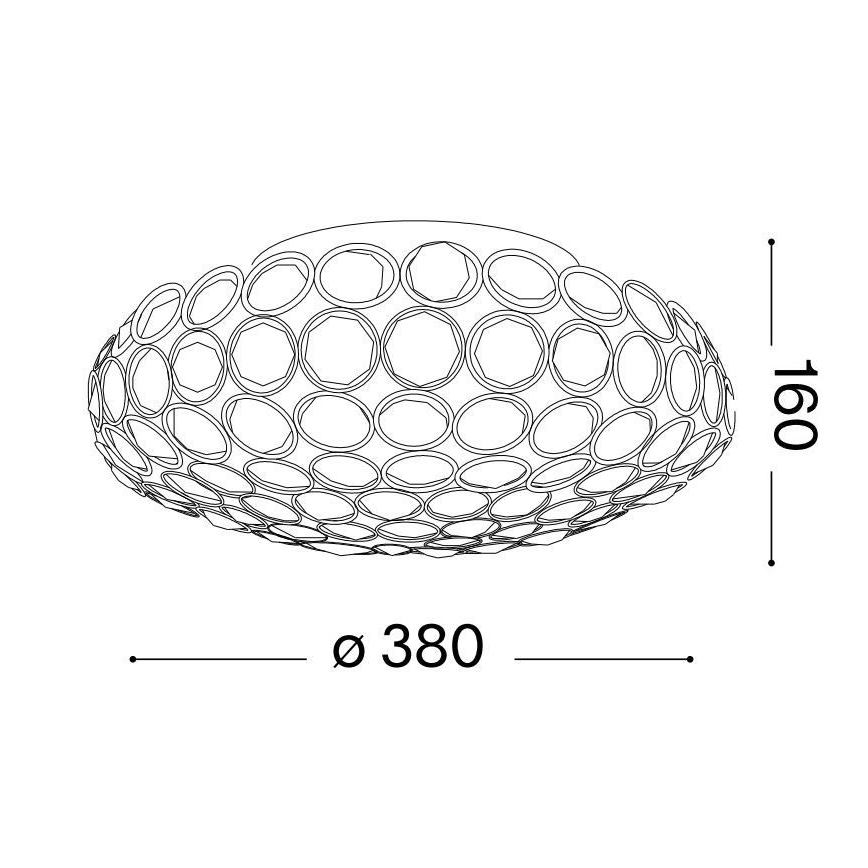 Ideal Lux - Plafón LED de cristal KING 5xG9/3W/230V diá. 38 cm dorado