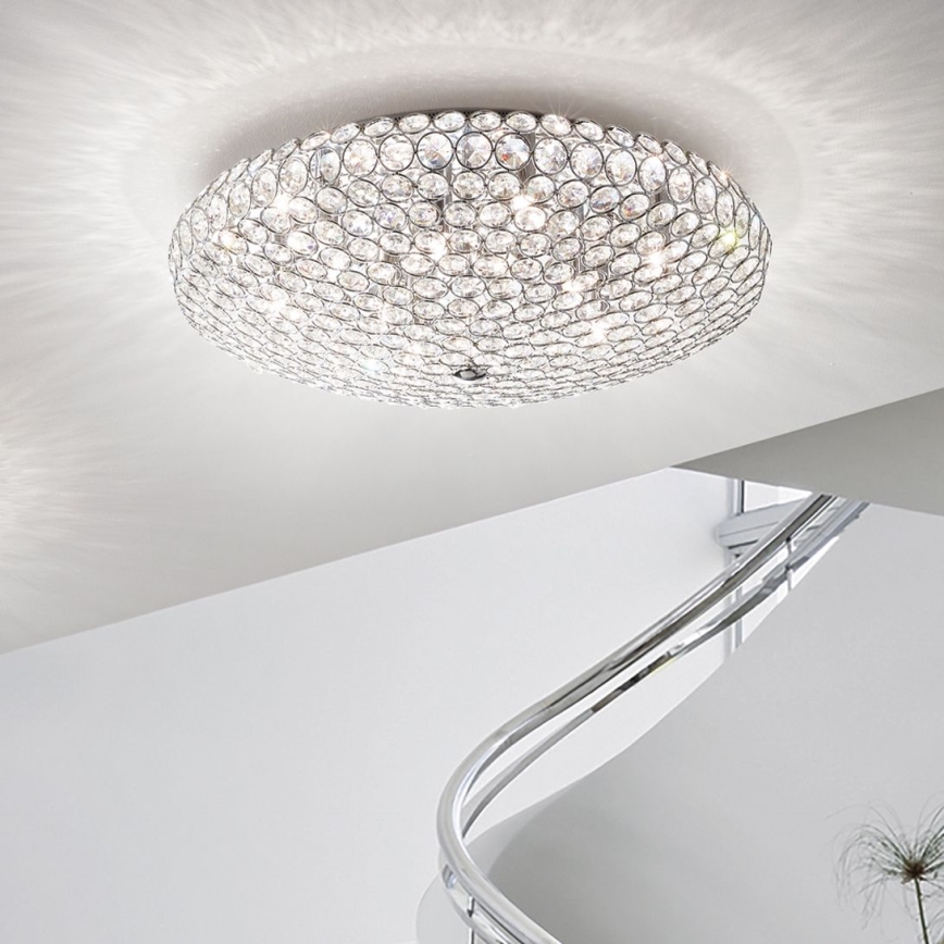 Ideal Lux - Plafón LED de cristal KING 9xG9/3W/230V diá. 53,5 cm cromo brillante
