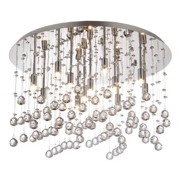 Ideal Lux - Plafón LED de cristal MOONLIGHT 12xG9/3W/230V diá. 60 cm cromo brillante