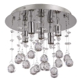Ideal Lux - Plafón LED de cristal MOONLIGHT 5xG9/3W/230V diá. 26 cm cromo brillante