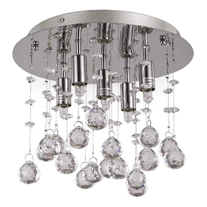 Ideal Lux - Plafón LED de cristal MOONLIGHT 5xG9/3W/230V diá. 26 cm cromo brillante