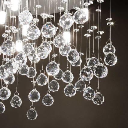 Ideal Lux - Plafón LED de cristal MOONLIGHT 5xG9/3W/230V diá. 26 cm cromo brillante