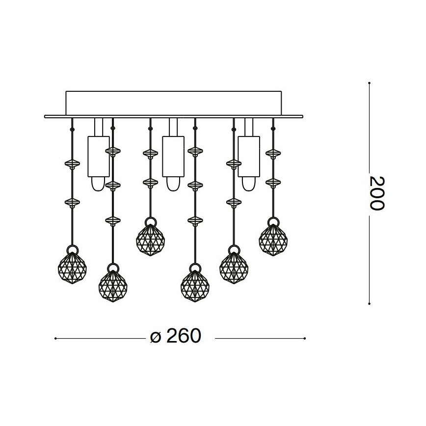 Ideal Lux - Plafón LED de cristal MOONLIGHT 5xG9/3W/230V diá. 26 cm dorado