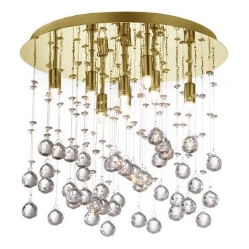 Ideal Lux - Plafón LED de cristal MOONLIGHT 8xG9/3W/230V diá. 40 cm dorado