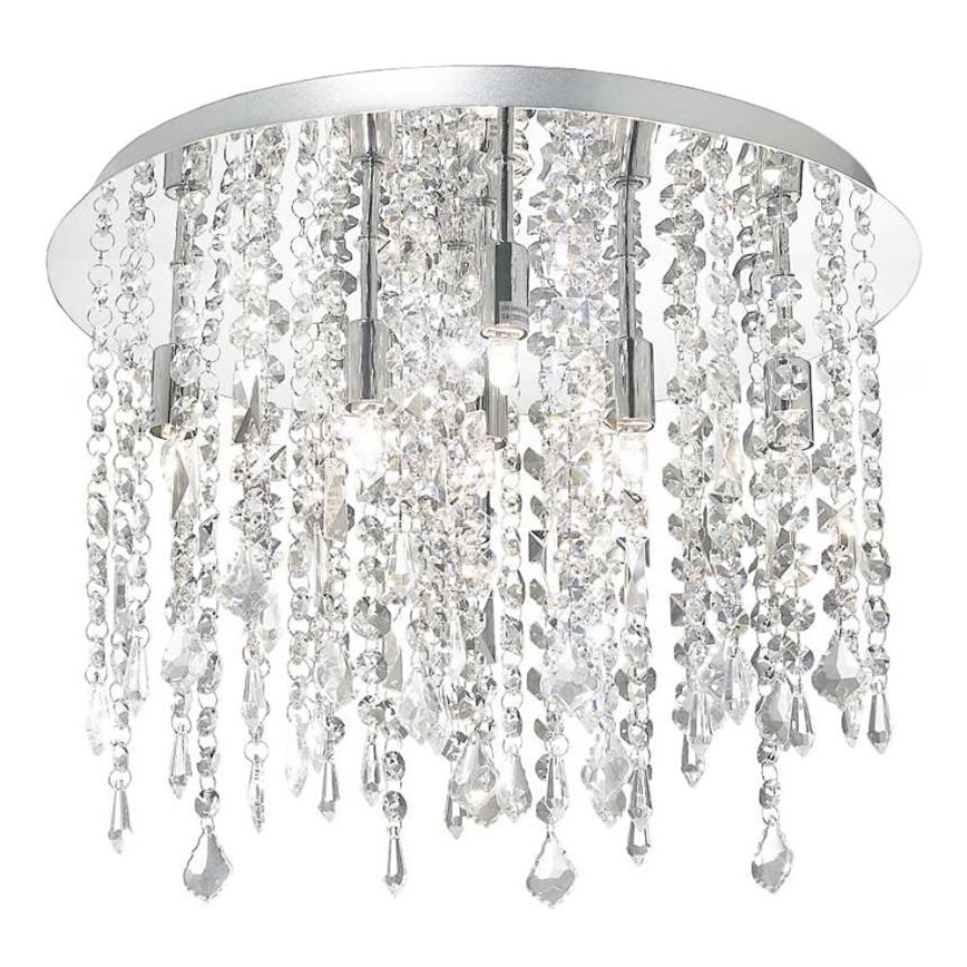 Ideal Lux - Plafón LED de cristal ROYAL 8xG9/3W/230V diá. 40 cm cromo brillante