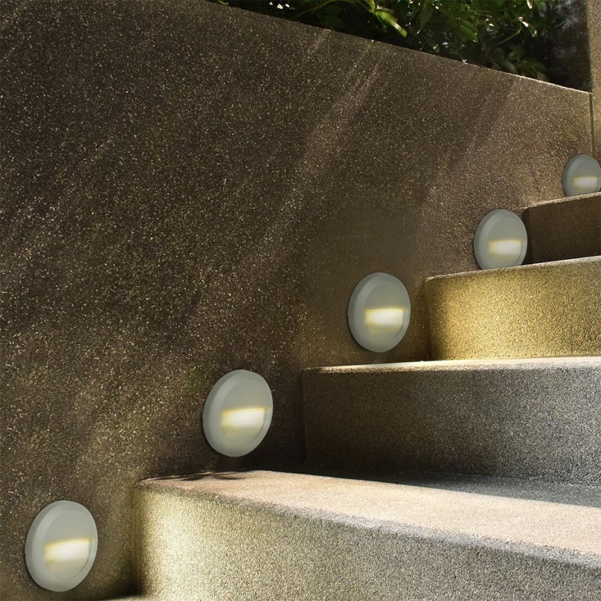 Iluminación de escalera LED exterior LED/2W/230V IP65 3000K gris