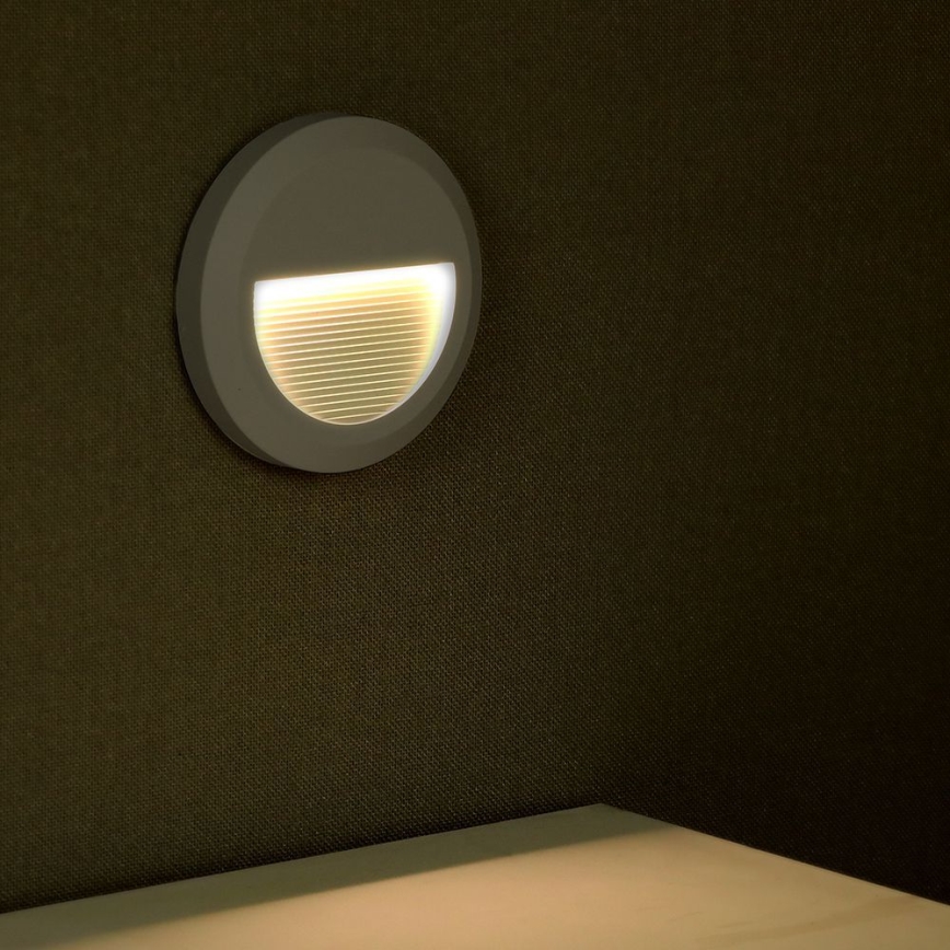 Iluminación de escalera LED exterior LED/2W/230V IP65 3000K gris