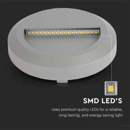 Iluminación de escalera LED exterior LED/2W/230V IP65 3000K gris