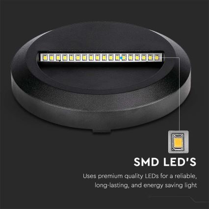 Iluminación de escalera LED exterior LED/2W/230V IP65 3000K negro