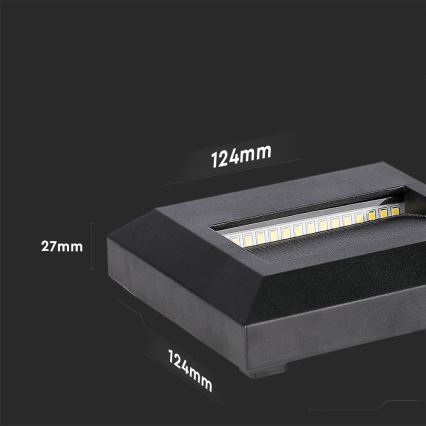 Iluminación de escalera LED exterior LED/2W/230V IP65 4000K negro