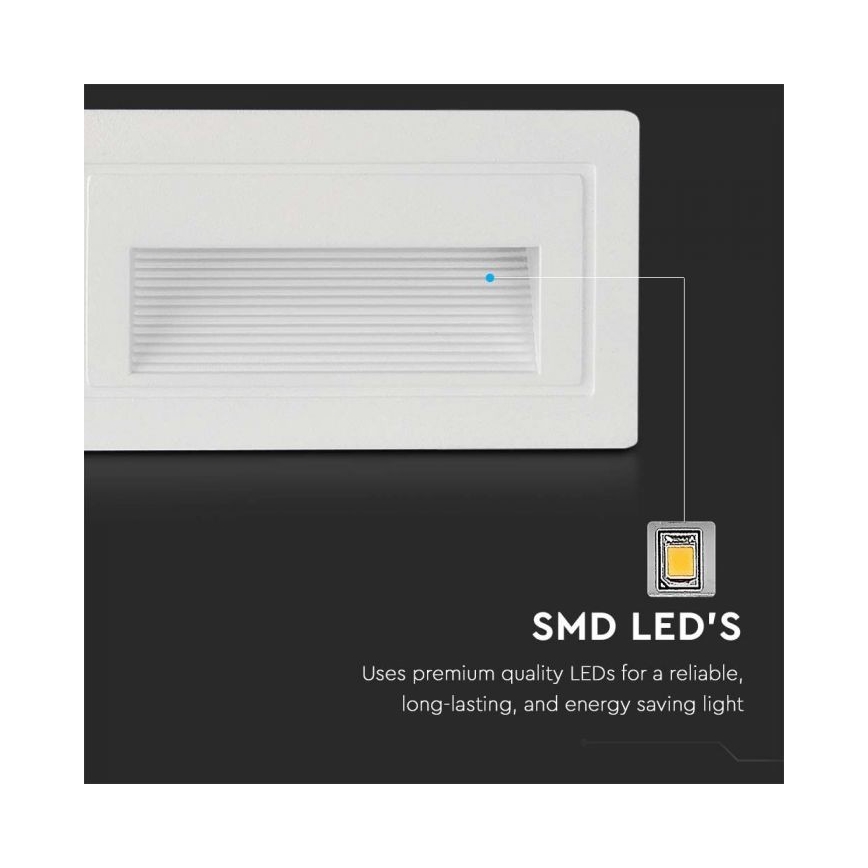 Iluminación de escalera LED exterior LED/3W/230V 3000K IP65 blanco+