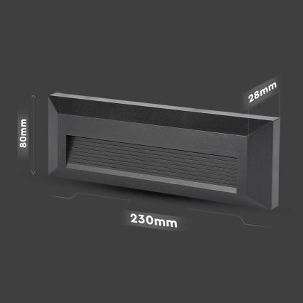 Iluminación de escalera LED exterior LED/3W/230V IP65 3000K negro