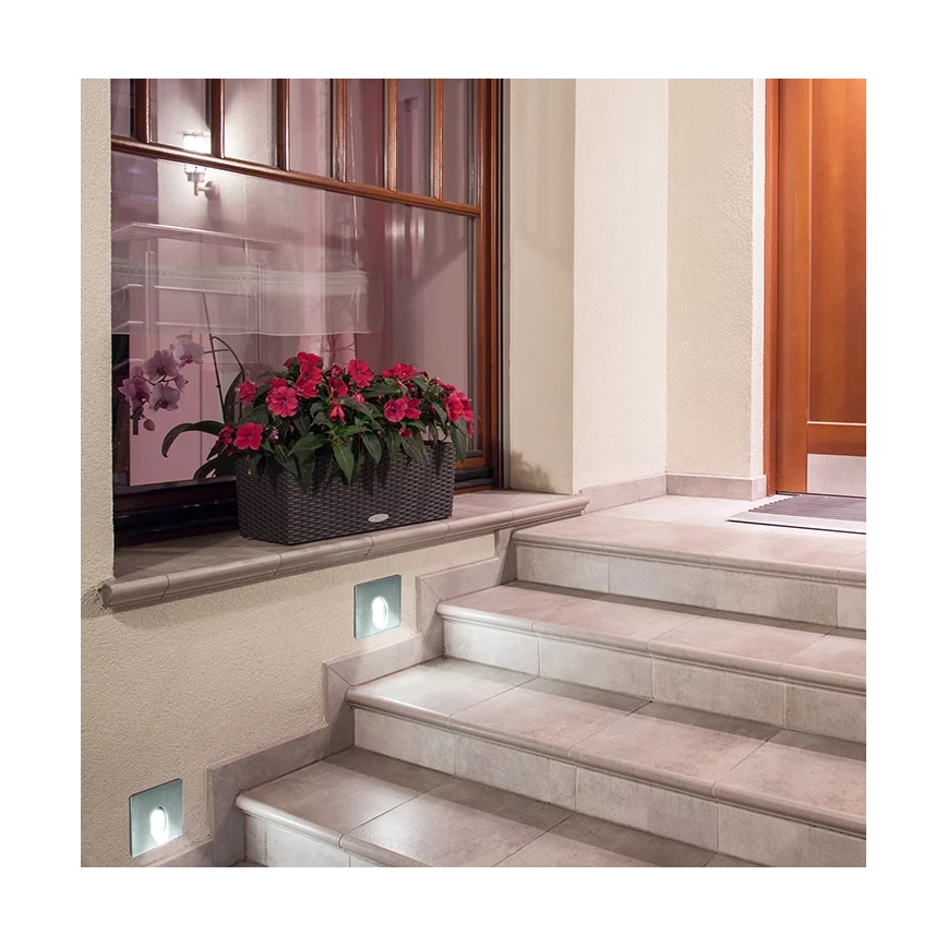 Iluminación LED de escaleras exterior ESPO LED/3W/230V cromo mate IP54