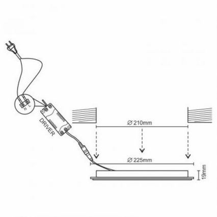 Iluminación LED empotrada de techo LED/18W/230V 4000K