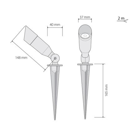 Iluminación LED exterior 1xLED/1W/350mA IP54