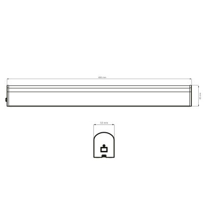 Iluminación LED para espejos de baño ALEX LED/15W/230V 4000K 60 cm IP44 negro