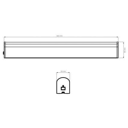Iluminación LED para espejos de baño ALEX LED/8W/230V 4000K 41 cm IP44 negro