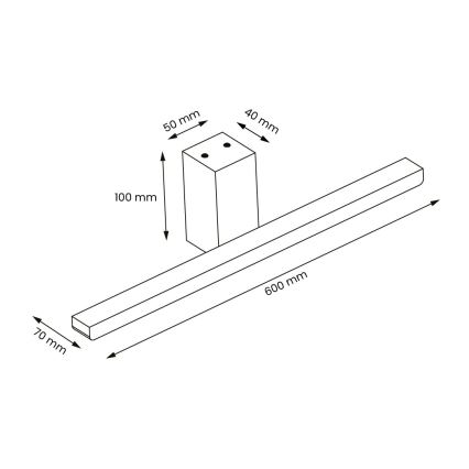 Iluminación LED para espejos de baño ARTEMIS LED/13,8W/230V 4000K 60 cm IP44 negro
