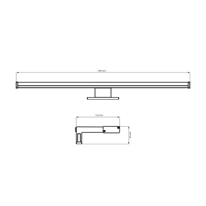 Iluminación LED para espejos de baño ELBA LED/12W/230V 4000K 60 cm IP44 cromo brillante