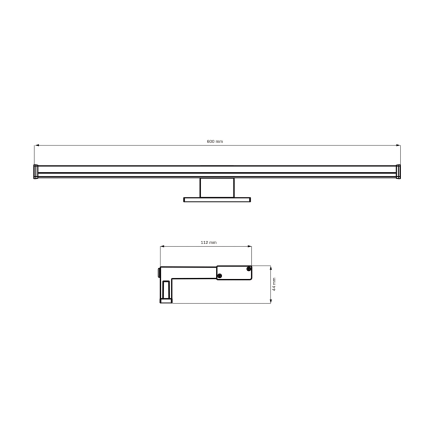 Iluminación LED para espejos de baño ELBA LED/12W/230V 4000K 60 cm IP44 negro