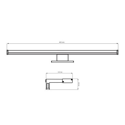 Iluminación LED para espejos de baño ELBA LED/8W/230V 4000K 40 cm IP44 negro