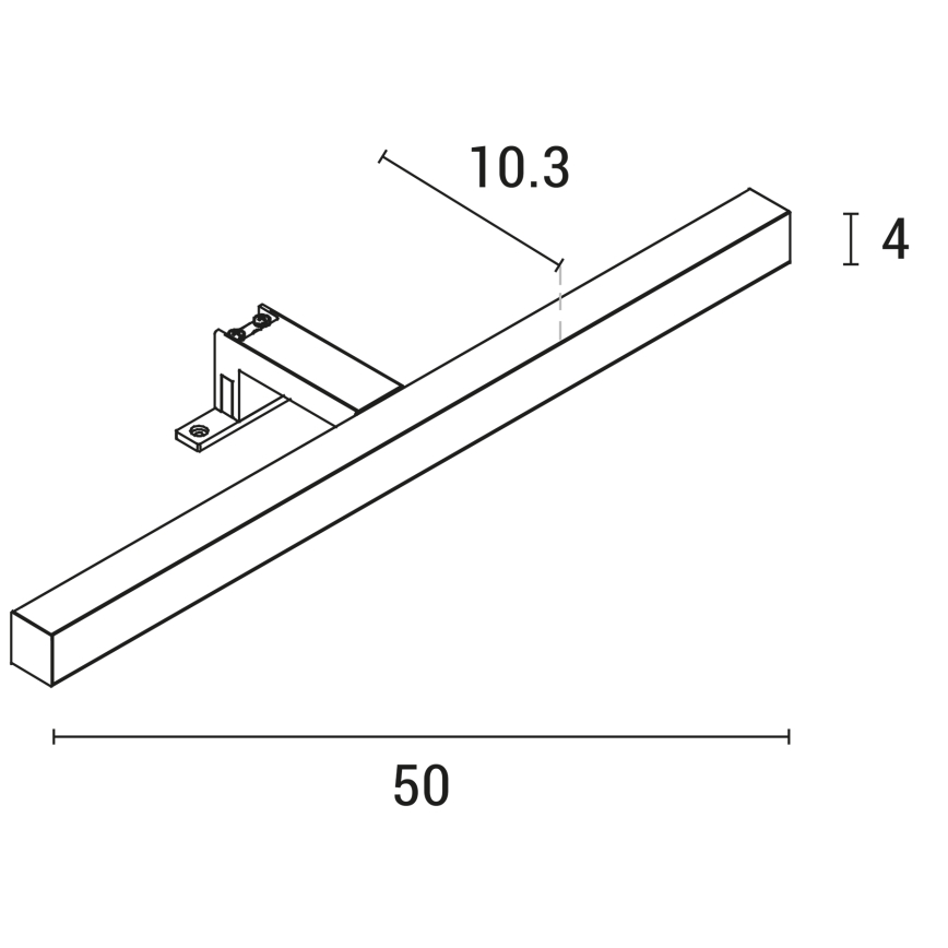 Iluminación LED para espejos de baño LED/7W/230V 4000K 50 cm IP44 cromo brillante