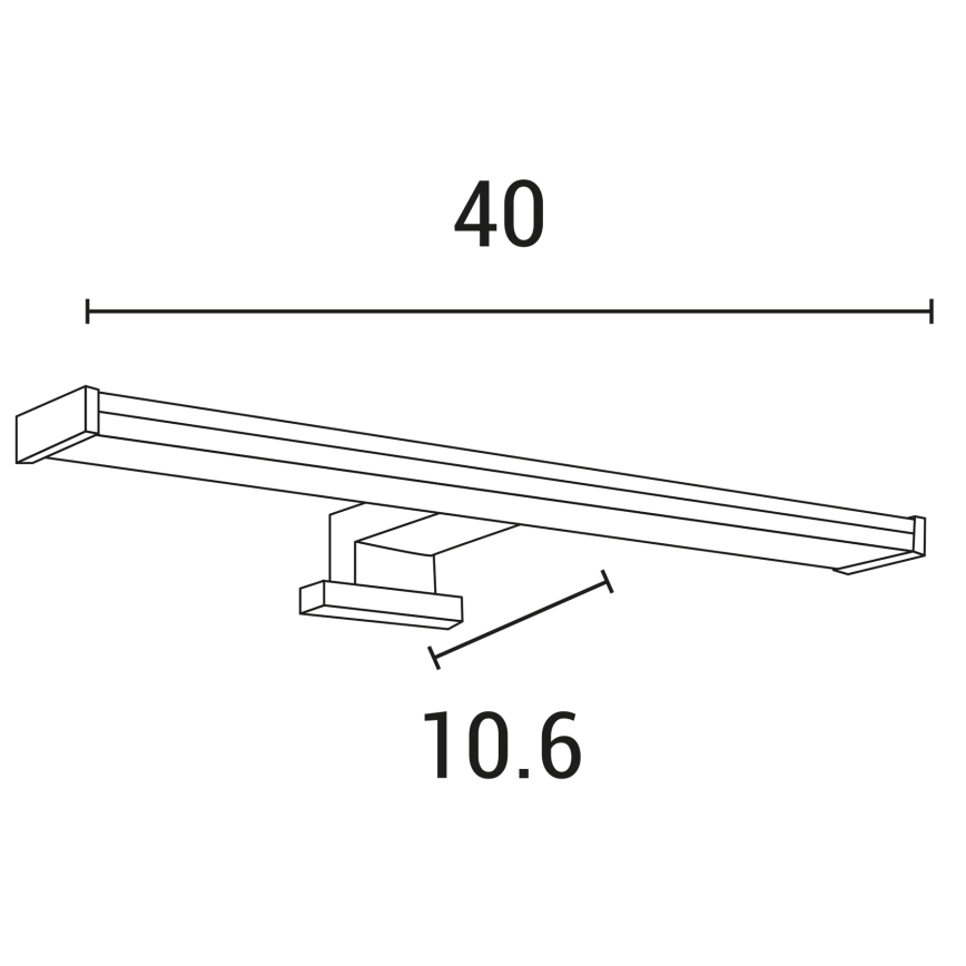 Iluminación LED para espejos de baño LED/8W/230V 3000K 40 cm IP44 cromo brillante