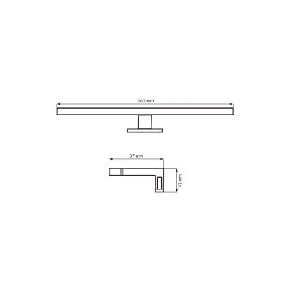 Iluminación LED para espejos de baño MILOS LED/5W/230V 4000K 30 cm IP44 cromo brillante