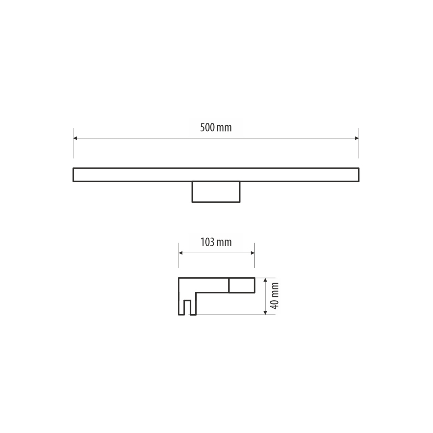 Iluminación LED para espejos de baño MIRROR LED/10W/230V 50 cm IP44 negro