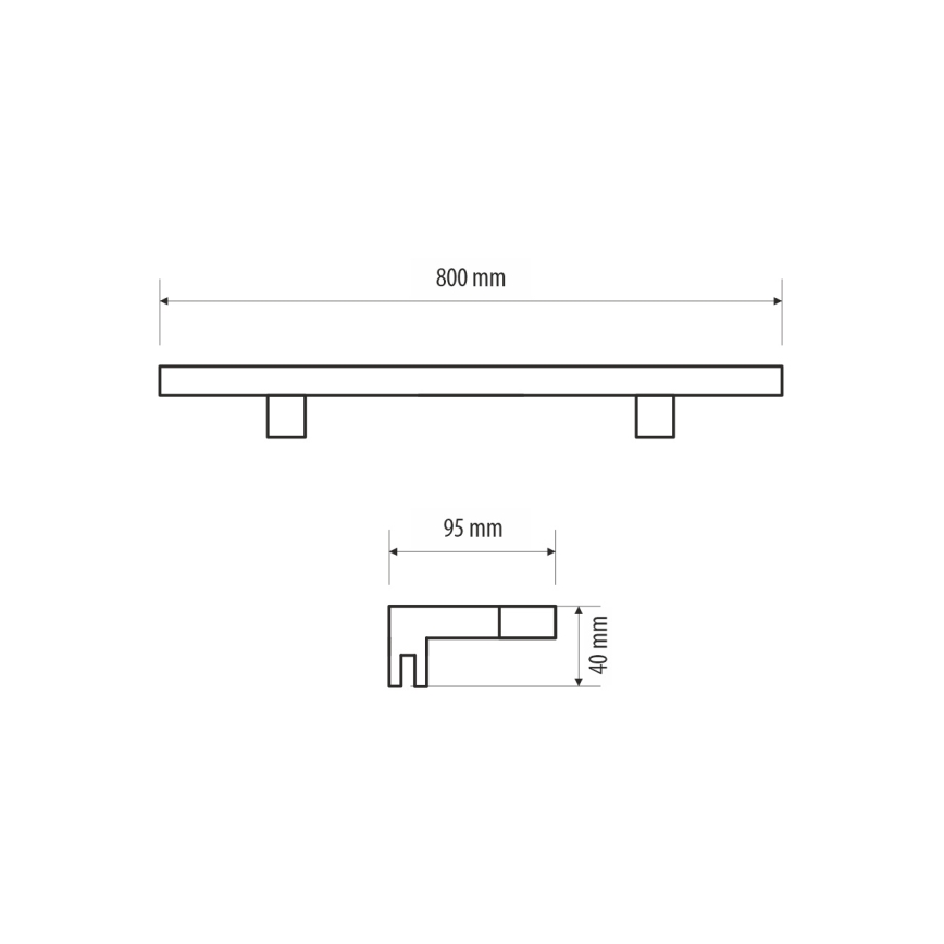 Iluminación LED para espejos de baño MIRROR LED/12W/230V 80 cm IP44 negro