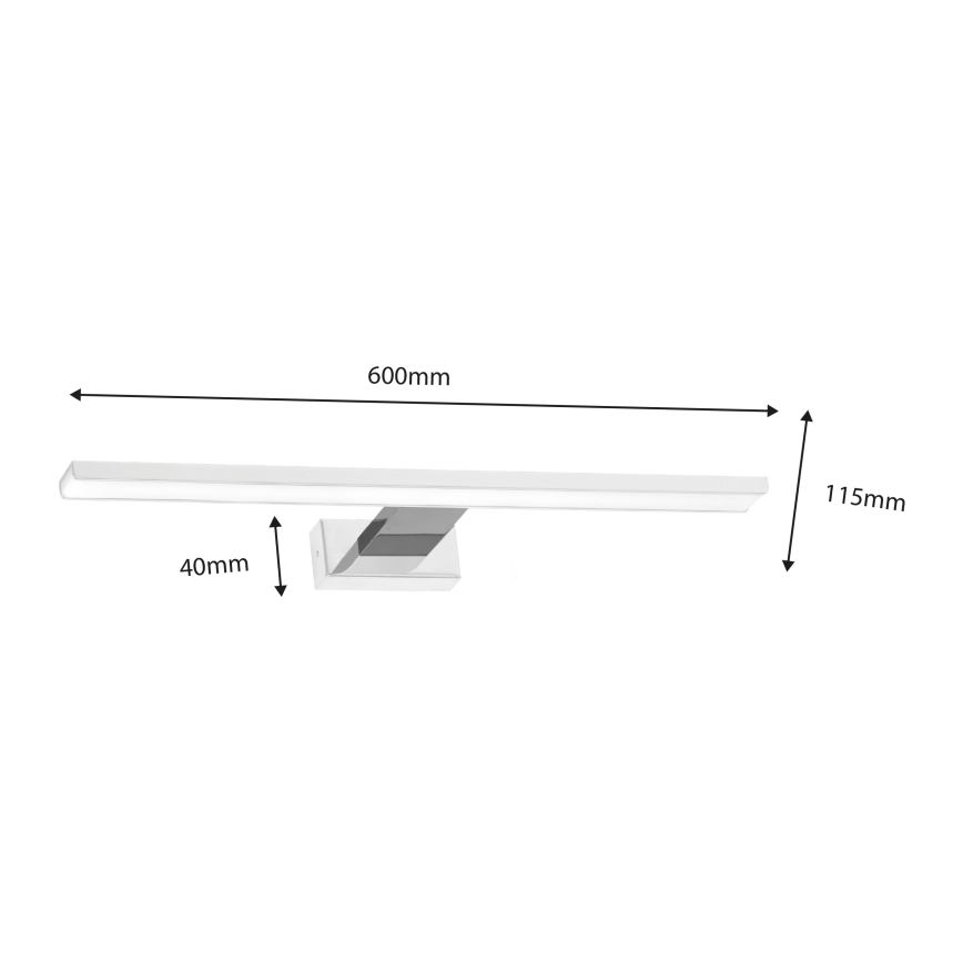 Iluminación LED para espejos de baño SHINE LED/13,8W/230V IP44 blanco/cromo brillante