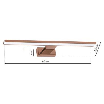 Iluminación LED para espejos de baño SHINE LED/13,8W/230V IP44 Oro rosa