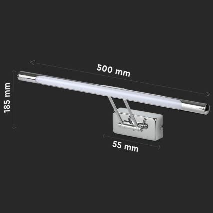 Iluminación LED para espejos LED/9W/230V 3000K 50cm cromo brillante