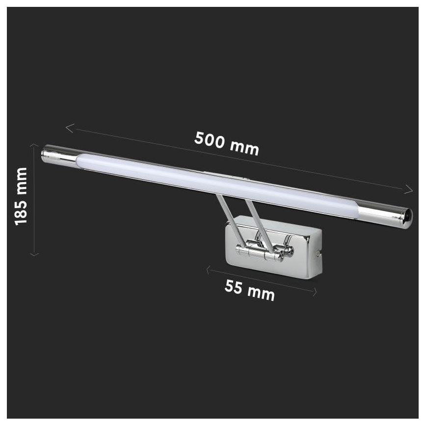 Iluminación LED para espejos LED/9W/230V 3000K 50cm cromo brillante